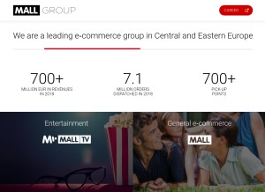 How mallgroup.com looks like on a tablet such as an iPad.