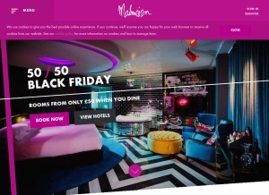 How malmaison.com looks like on a tablet such as an iPad.