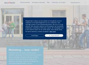 How malmberg.nl looks like on a tablet such as an iPad.