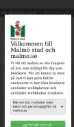 How malmo.se looks like on a mobile device such as an iPhone.