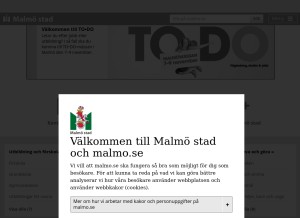 How malmo.se looks like on a tablet such as an iPad.