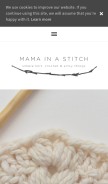 How mamainastitch.com looks like on a mobile device such as an iPhone.