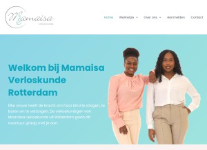 How mamaisa.nl looks like on a tablet such as an iPad.