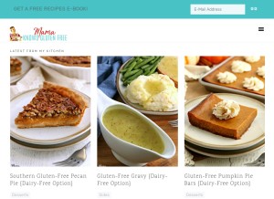How mamaknowsglutenfree.com looks like on a tablet such as an iPad.