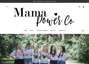How mamapowerco.com looks like on a tablet such as an iPad.
