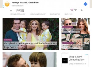 How mamaslatinas.com looks like on a tablet such as an iPad.