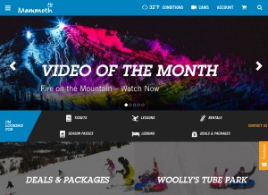 How mammothmountain.com looks like on a tablet such as an iPad.