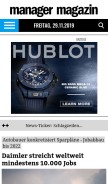 How manager-magazin.de looks like on a mobile device such as an iPhone.