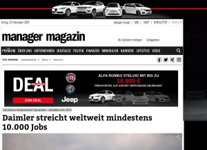 How manager-magazin.de looks like on a tablet such as an iPad.