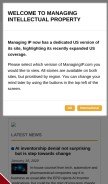 How managingip.com looks like on a mobile device such as an iPhone.