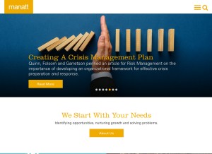 How manatt.com looks like on a tablet such as an iPad.