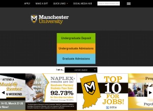 How manchester.edu looks like on a tablet such as an iPad.