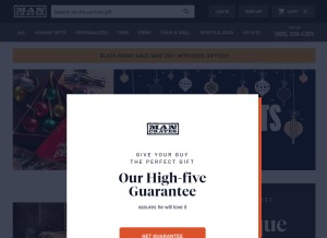How mancrates.com looks like on a tablet such as an iPad.