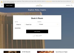 How mandalaybay.com looks like on a tablet such as an iPad.