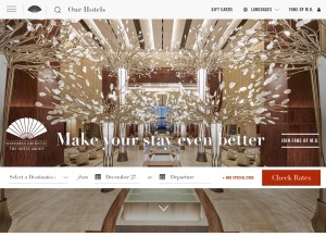 How mandarinoriental.com looks like on a tablet such as an iPad.