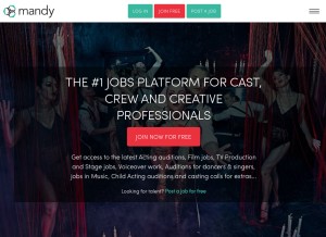 How mandy.com looks like on a tablet such as an iPad.