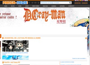 How manga-news.com looks like on a tablet such as an iPad.