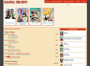 How mangadelight.com looks like on a tablet such as an iPad.