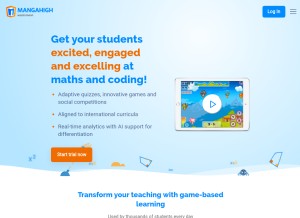 How mangahigh.com looks like on a tablet such as an iPad.