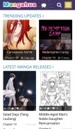 How mangahua.com looks like on a mobile device such as an iPhone.