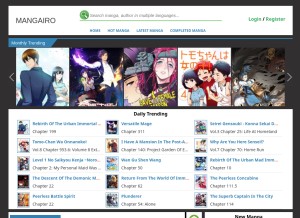 How mangairo.com looks like on a tablet such as an iPad.