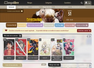 How mangalibre.com looks like on a tablet such as an iPad.