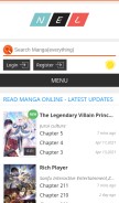 How manganelo.com looks like on a mobile device such as an iPhone.