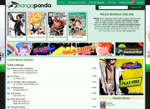 How mangapanda.com looks like on a tablet such as an iPad.