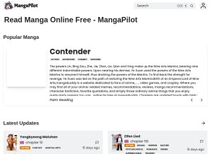 How mangapilot.org looks like on a tablet such as an iPad.