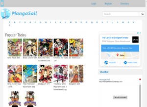 How mangasail.co looks like on a tablet such as an iPad.