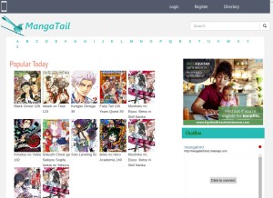 How mangatail.me looks like on a tablet such as an iPad.