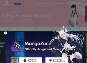 How mangatown.com looks like on a tablet such as an iPad.