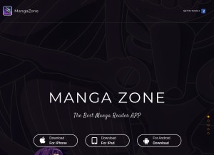 How mangazoneapp.com looks like on a tablet such as an iPad.