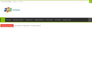 How mangfpt.vn looks like on a tablet such as an iPad.