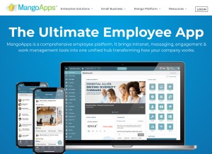 How mangoapps.com looks like on a tablet such as an iPad.