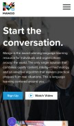 How mangolanguages.com looks like on a mobile device such as an iPhone.