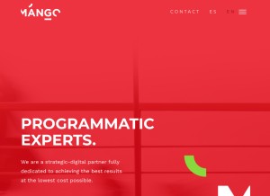 How mangomediaads.com looks like on a tablet such as an iPad.