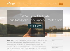 How mangovoice.com looks like on a tablet such as an iPad.
