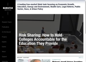 How manhattan-institute.org looks like on a tablet such as an iPad.