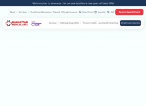 How manhattanmedicalarts.com looks like on a tablet such as an iPad.