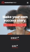 How manhattanprep.com looks like on a mobile device such as an iPhone.