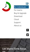 How manictime.com looks like on a mobile device such as an iPhone.