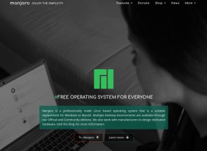 How manjaro.org looks like on a tablet such as an iPad.