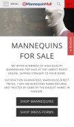 How mannequinmall.com looks like on a mobile device such as an iPhone.
