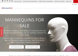 How mannequinmall.com looks like on a tablet such as an iPad.