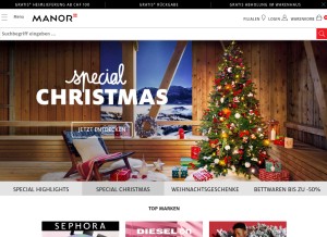 How manor.ch looks like on a tablet such as an iPad.