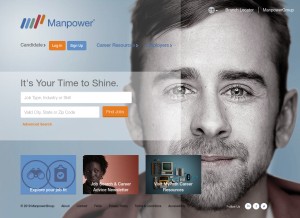 How manpower.com looks like on a tablet such as an iPad.