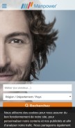 How manpower.fr looks like on a mobile device such as an iPhone.