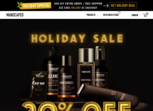 How manscaped.com looks like on a tablet such as an iPad.