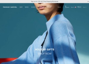 How mansurgavriel.com looks like on a tablet such as an iPad.
